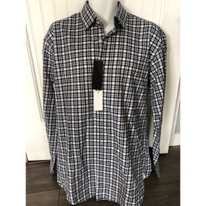 New mens Bloomingdale’s Blue Plaid Button Up shirt